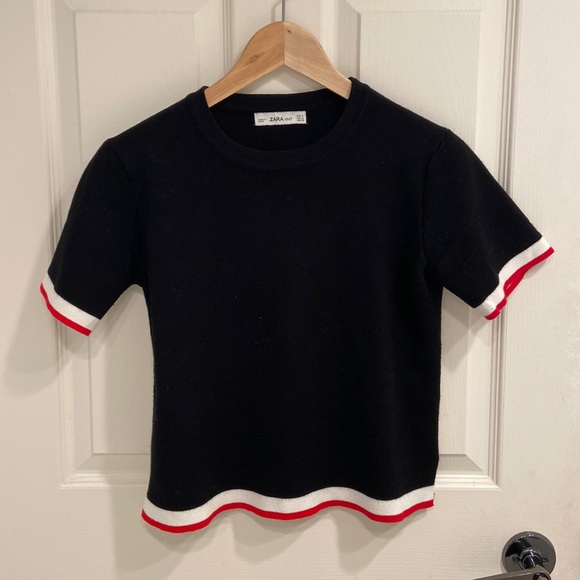 Zara Knit Cropped Shirt - Picture 1 of 3